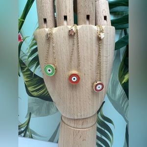 Dainty  Evil Eye Multi-Strand Necklace - Evil Eye Minimalist Layered Necklace